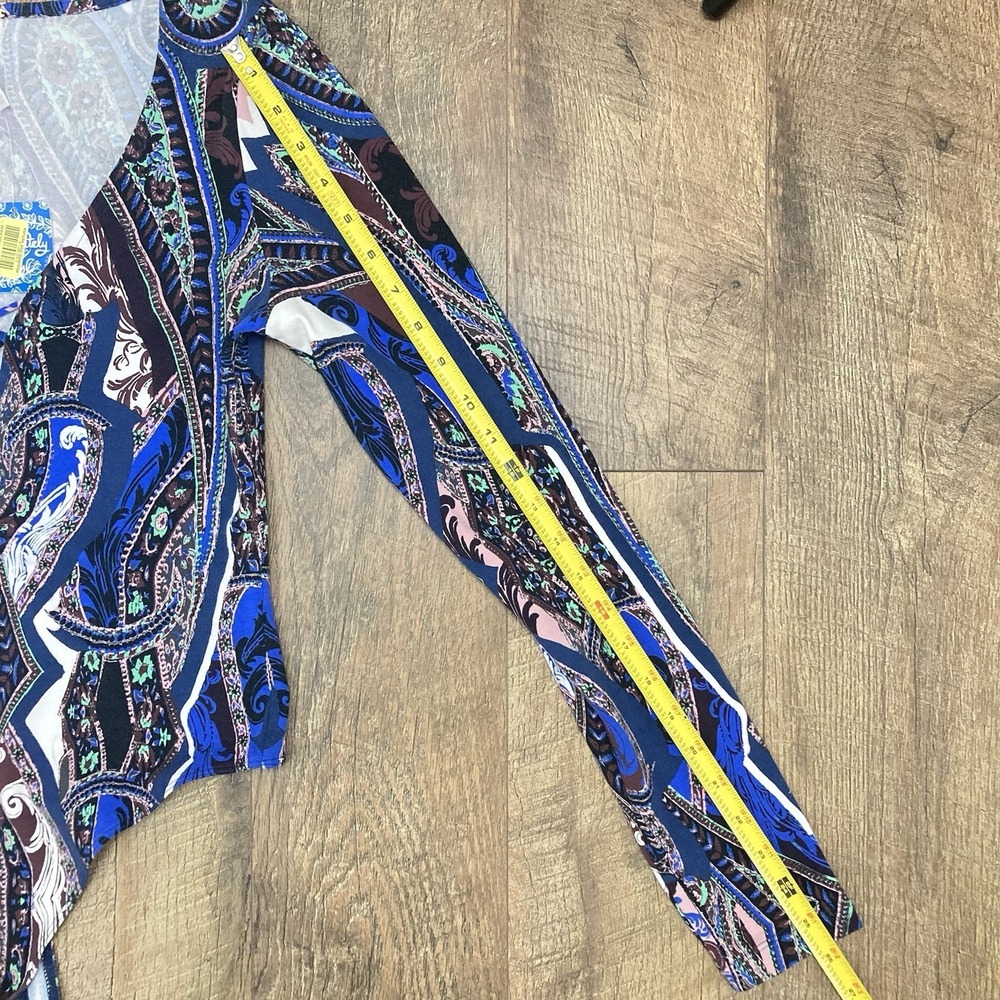 Free People NWT Pick A Place Long Sleeve Bodysuit Blue Combo Paisley Boho sz M - Picture 13 of 13